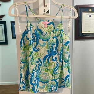 Lilly Pulitzer Vibrant Blue and Green Camisole